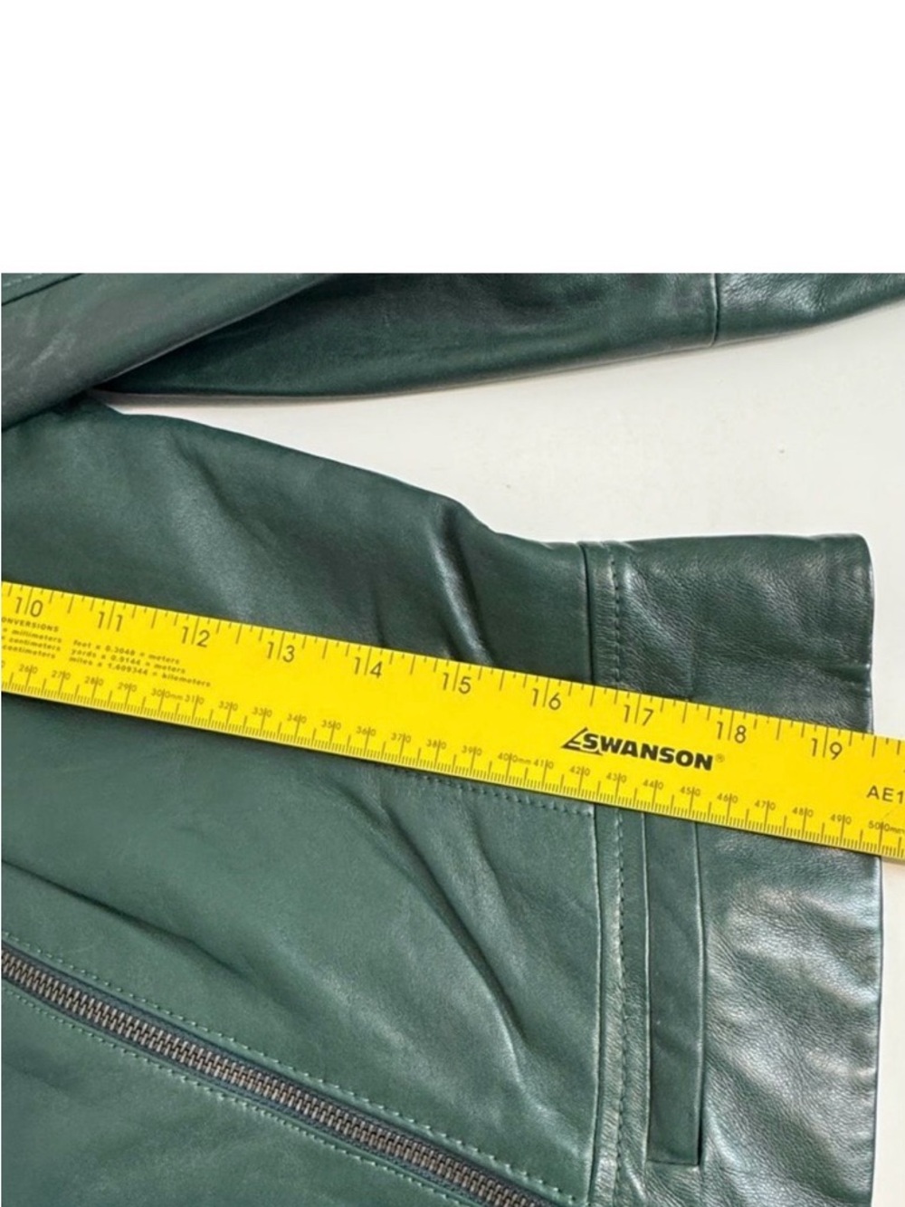 Nordstrom Halogen Quilted Green Leather Moto Jacket M - Picture 11 of 11